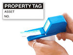 Asset Labels in Handy Dispenser