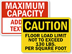 Weight Capacity Signs