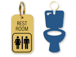 Engraved Bathroom Key Chains