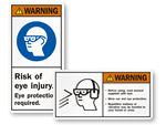Eye Protection Required Labels