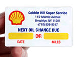 Oil Change Service Stickers