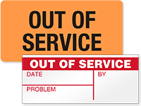 Out of Service Labels