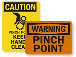 Pinch & Nip Point Warning Signs