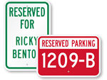 Custom Reserved Parking Signs