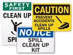 Spill Clean-Up Signs