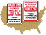 Tow Away Signs by State
