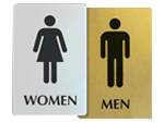 Steel & Brass Restroom Signs