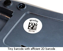 2D barcode label for laptop
