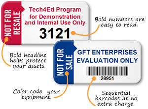 Not for Sale Asset Tags