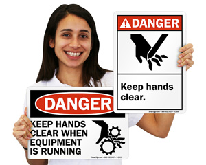 Keep Hands Clear Sign