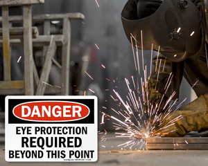 Eye Protection Required Label