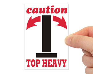 Caution Top Heavy Shipment Label
