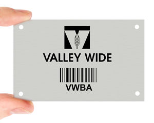 Metal barcode tag with holes