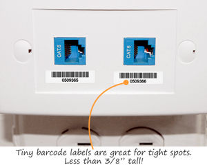 Tiny barcode labels