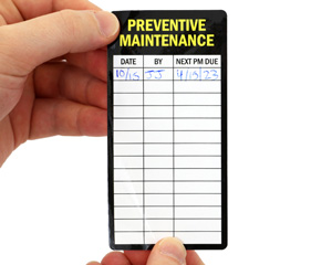 Preventive Maintenance Write-On Label