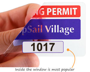 Rectangular parking permit sticker