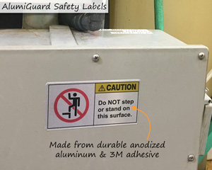 Reflective Caution Machine Safety Labels