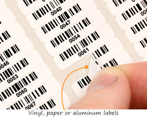 Small barcode labels from vinyl