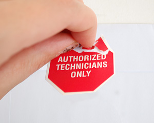 Stop Sign Shaped Destructible Labels