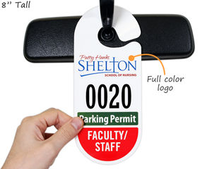 Tall parking tag