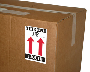 This End up Liquid Shipping Label