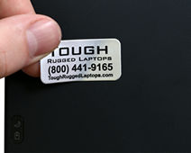Tough metal asset tags for heavily used laptops