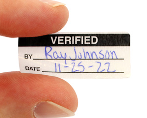 Verified By Date Quality Control Label