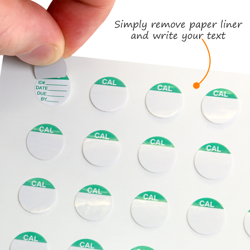 Calibration Labels Green On White SKU QC 131 SL050