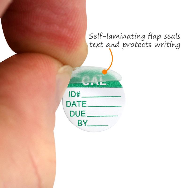 Calibration Labels Green On White SKU QC 131 SL050