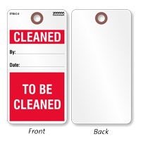 Cleaned Or To Be Cleaned Quality Control Action Tag