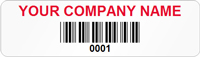 Asset Label Company Name with Barcode