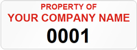 Asset Label Property of Company Name with Numbering