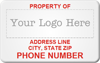 Asset Label Property of Company Name Phone Number