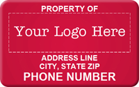 Asset Label Property of Company Name Phone Number