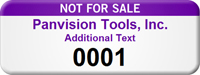 Personalized Not For Sale Asset Tag with Numbering
