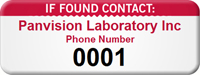 Customizable If Found Contact Asset Tag with Numbering