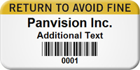 Return To Avoid Fine Custom Barcode Asset Label