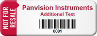 Customized Not For Resale Asset Tag with Barcode
