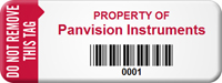 Customized Do Not Remove Asset Tag with Barcode