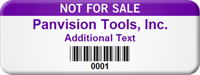 Personalized Not For Sale Asset Tag with Barcode