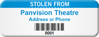Custom Stolen From Asset Tag with Barcode