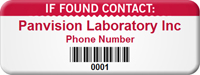 Customizable If Found Contact Asset Tag with Barcode