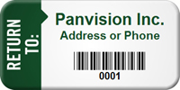 Custom Return To Barcoded Asset Tag