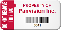 Custom Do Not Remove Asset Barcode Tag