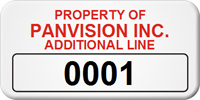 Asset Label Property of Company Name with Numbering