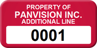 Asset Label Property of Company Name with Numbering