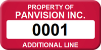 Asset Label Property of Company Name with Numbering