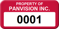 Asset Label Property of Company Name with Numbering