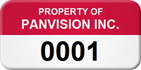 Asset Label Property of Company Name with Numbering