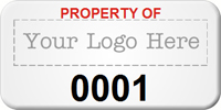 Asset Label Property of Company Name with Numbering